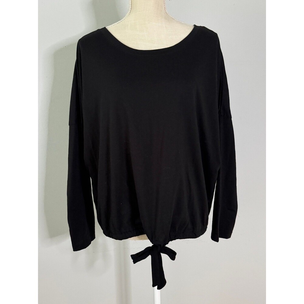 Eberjey Black Long Sleeve Tie Blouse Women's Size Medium
